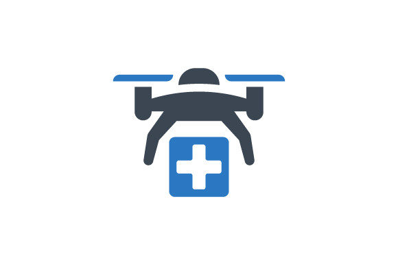 Drone Medical Care Icon: Graphics and Icons for Real Projects