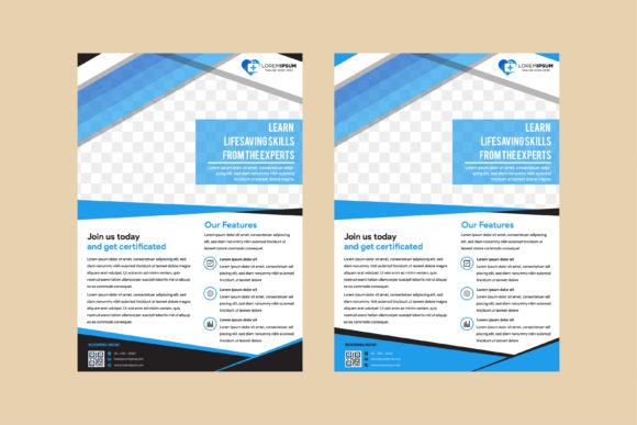 Flyer Medical Blue Black Vertical