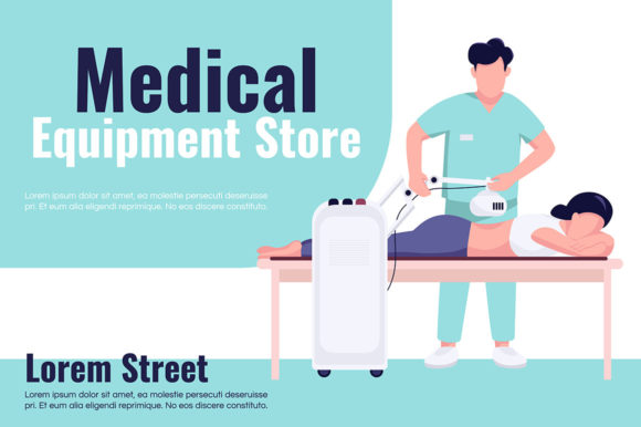 Medical Equipment Store Banner Flat Graphics