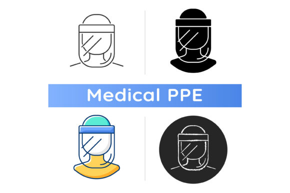 Medical Face Shield Icon Graphics and Icons