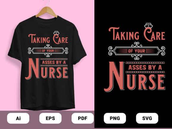 Taking Care Nurse T-shirts Design Vector