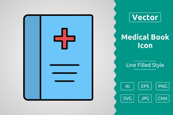 Vector Medical Book Filled Outline Icon